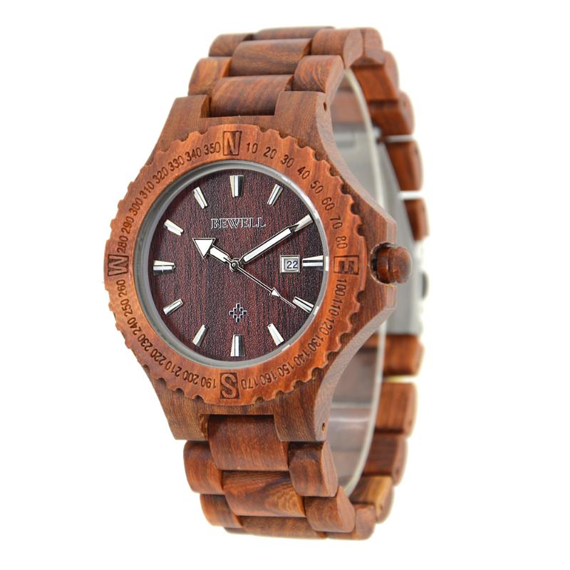 

Wristwatches Business Men Watches 2021 Wood Bamboo Watch For Strap Quartz, Red