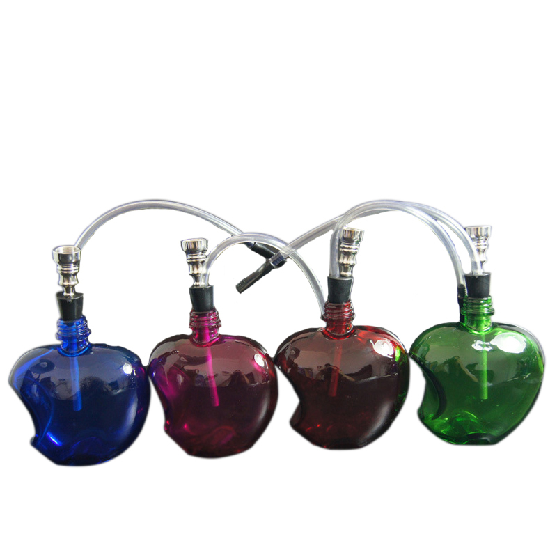 

Small portable apple shape healthy filter hookah skeleton colorful glass pipe