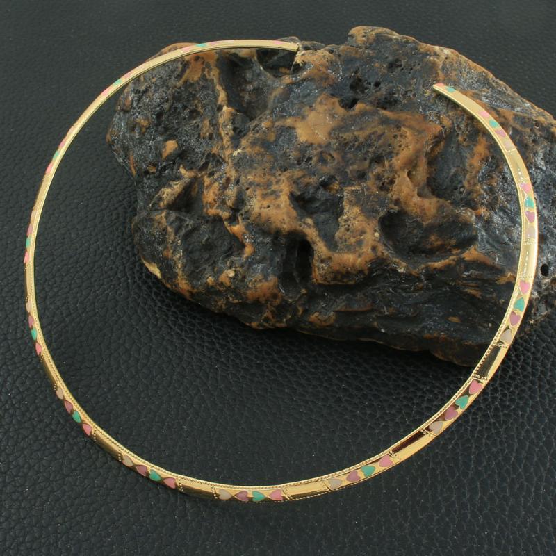 

Chokers Stainless Steel Necklace Fashion Round Gold Color Jewelry For Women NFAZADAJ