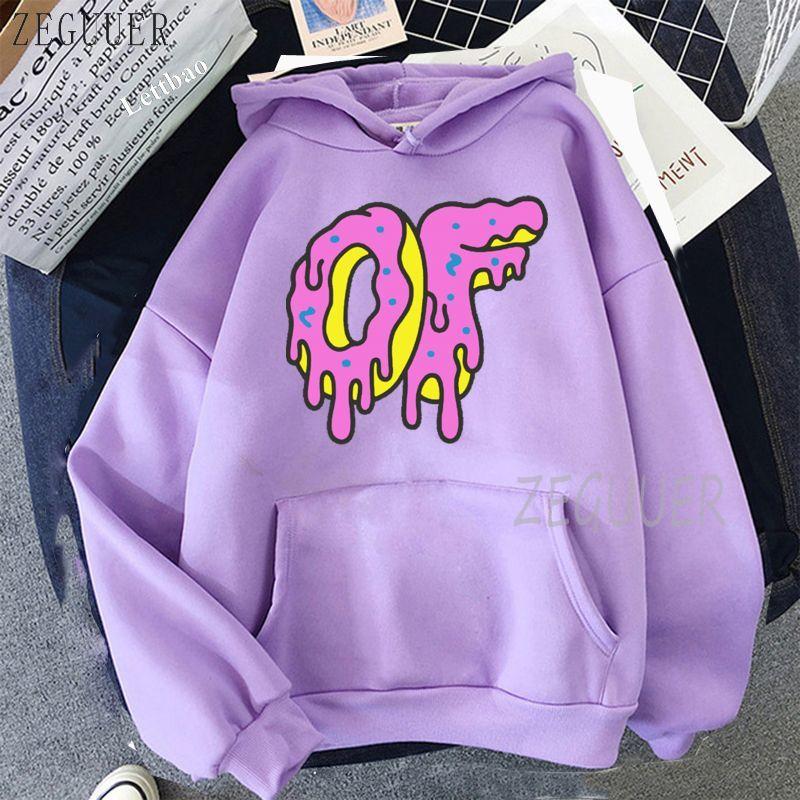 

Women' Hoodies & Sweatshirts DOUGHNUT Kawaii Cool Oversized Women Letter Print Sweatshirt Womens Winter Warm Streetwear Pullovers Thick Hoo, White