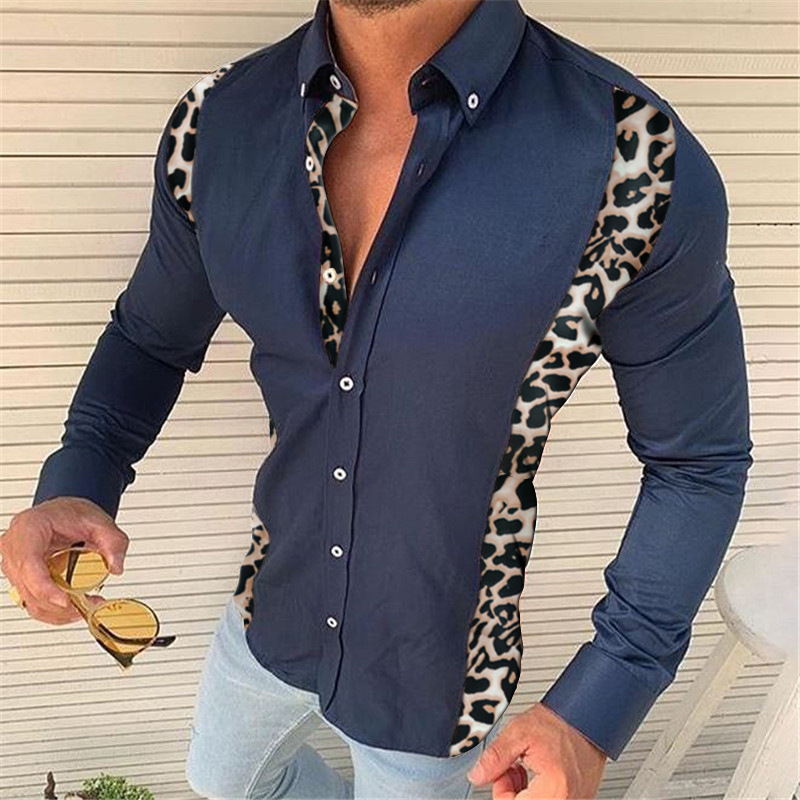 

Plus Size 3XL Men' Casual vintage blouses long Sleeve autumn Hawaiian Shirt Loose Fit Print Pattern Man Clothes xxxl Blouse, Light blue