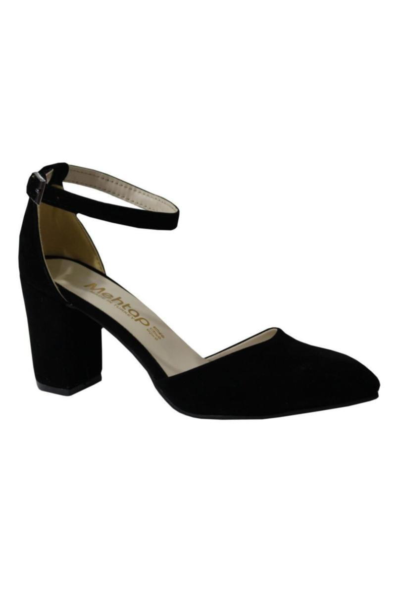 

Dress Shoes Women's Black Suede Mid Heels 5511, As pic