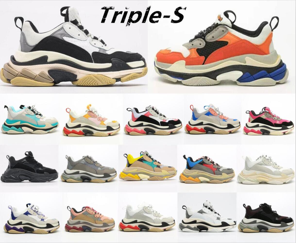 

2022 triple s men women casual shoes platform designer sneakers black white grey red pink blue green Light Tan oreo mens trainers tennis sneaker chaussures shoe