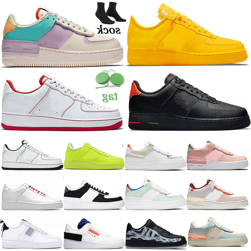 

luxury designer platform low 1 mens womens shadow one shoes n.354 triple black white off airforces valentines day, #a7 valentine's day love letter