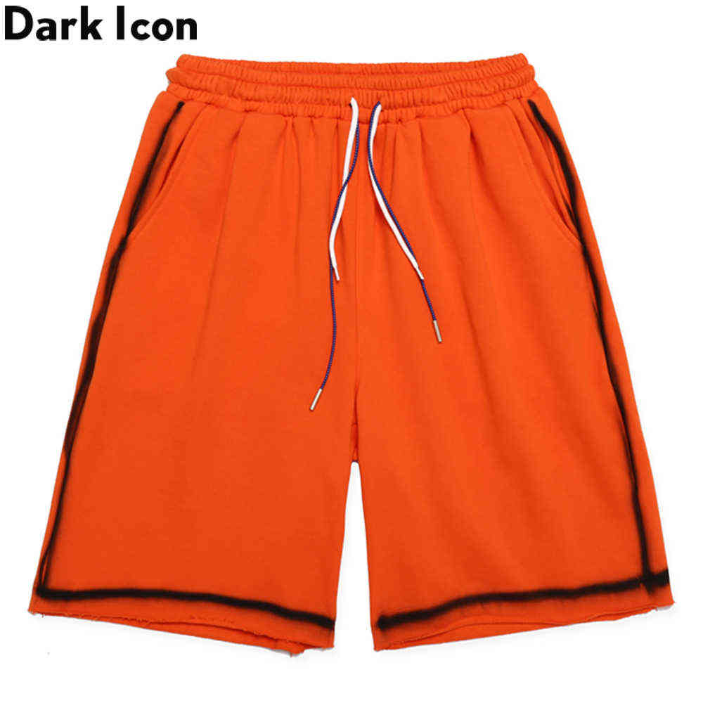 

Unlock Hemline Back Pocket Men's Shorts Summer Elastic Waist Straight Shorts for Men 3 Colors 210603, Grey
