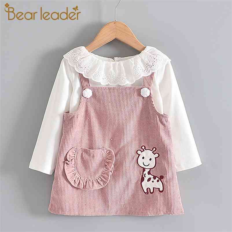

Toddler Baby Cartoon Cute Dresses Kids Girls Casual Suspender Dress Autumn Sweet Clothes born Outfits 210429, Az1939 pink