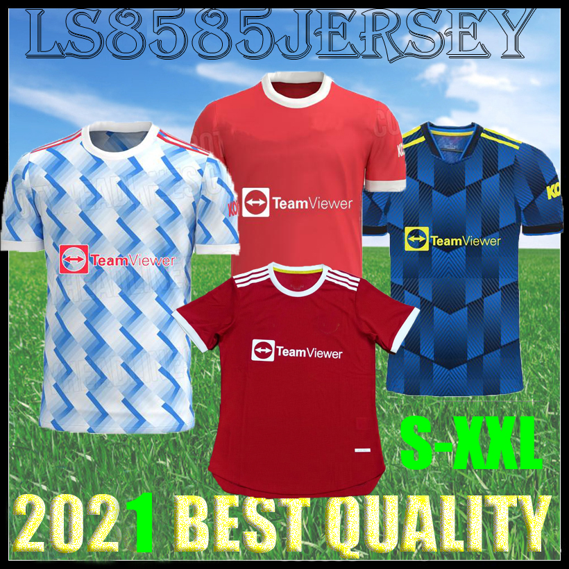 

21 22 SANCHO Manchester soccer jerseys UNITED Fans Player version MAN BRUNO FERNANDES LINGARD POGBA RASHFORD football shirt UTD 2021 2022 men + kids kit sets uniform, Yellow