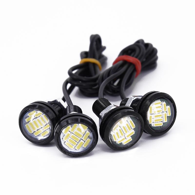 

Car Headlights Parking Auto 4pcs 12LED 12V 15W Lamps 22mm Eagle Eye Reversing Daytime Running DRL White High Quality Dustproof