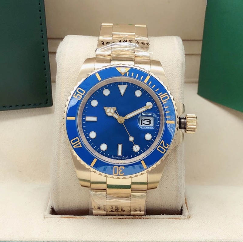 

Men's mechanical automatic watch, 40MM high quality fashion classic business calendar, waterproof stainless steel folding button, As is shown in