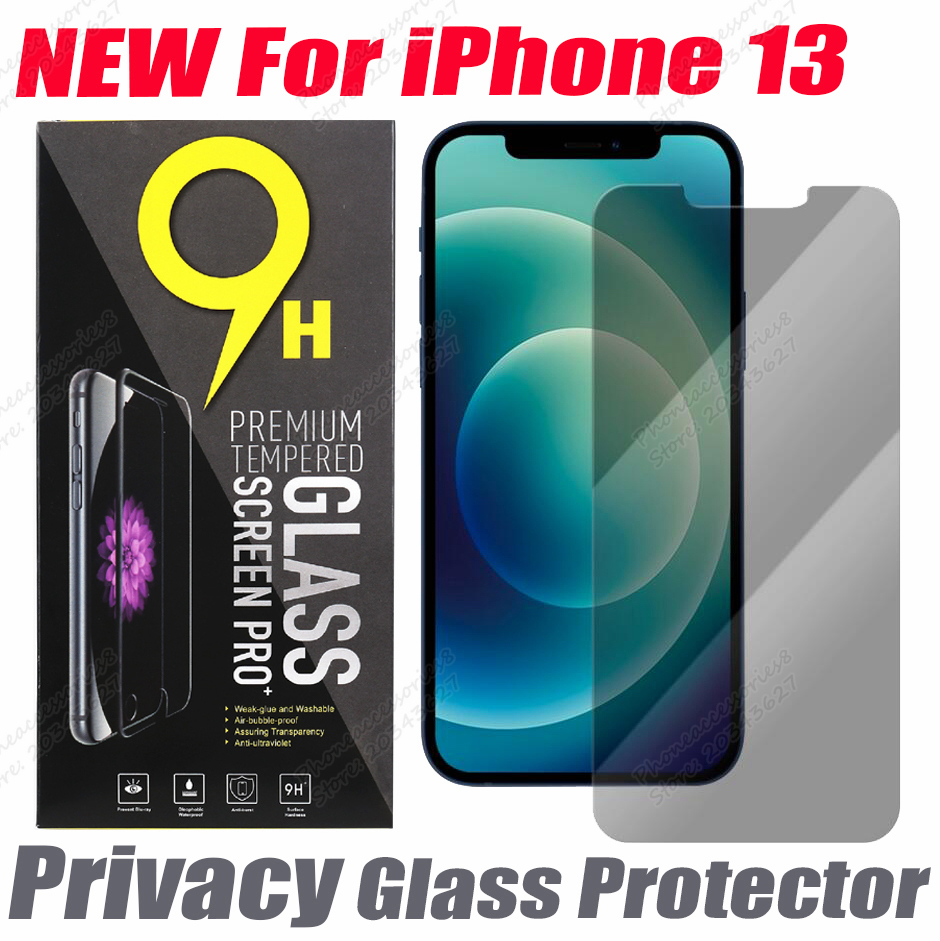 

2.5D Privacy Tempered Glass protector for iphone 13 12 mini 11 pro XR XS X MAX 6 7 8 plus Phone Screen Anti-peep anti-spy flim with paper bag retail package
