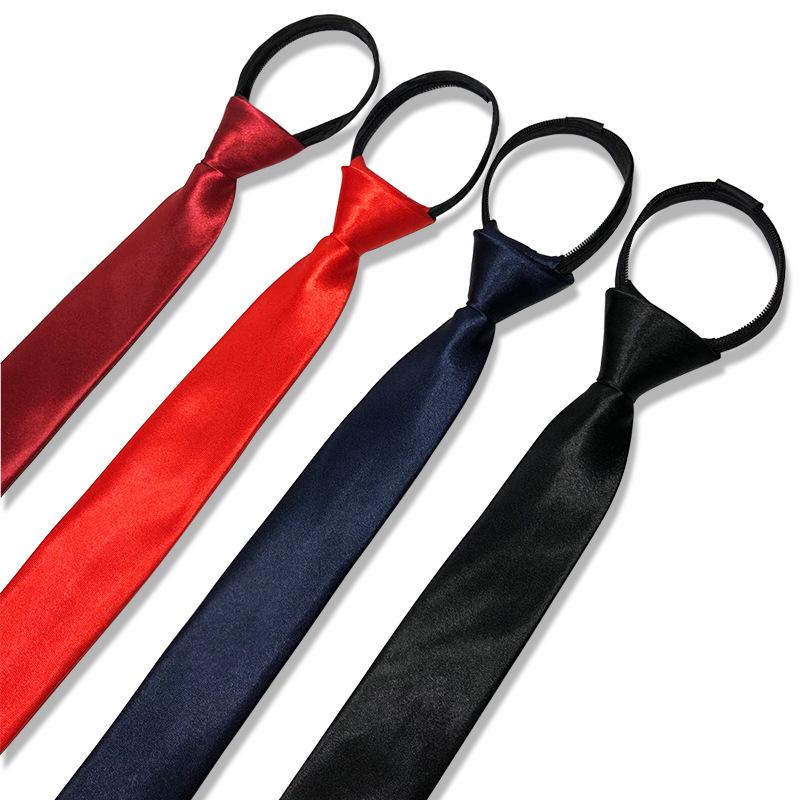 

Bow Ties Zipper Tie Men's Korean Version 5cm Narrow 8cm Formal Dress, Easy To Pull, Lazy Plain Gifts For Men