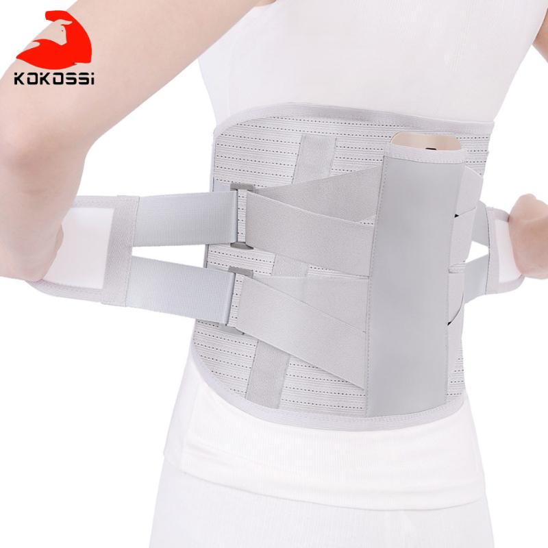 

KoKossi Lumbar Support Belt Disc Herniation Orthopedic Strain Pain Relief Corset For Back Spine Decompression Brace Waist, Black;gray