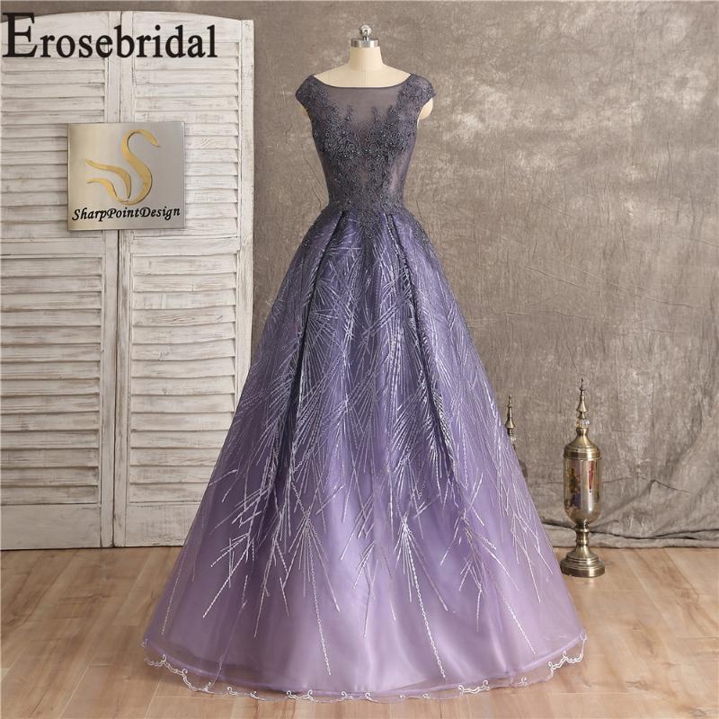 

Evening Dresses Light Purple Dress Elegant Long 2021 Formal Gown Sexy Illusion Bodice With Lace, Black;red