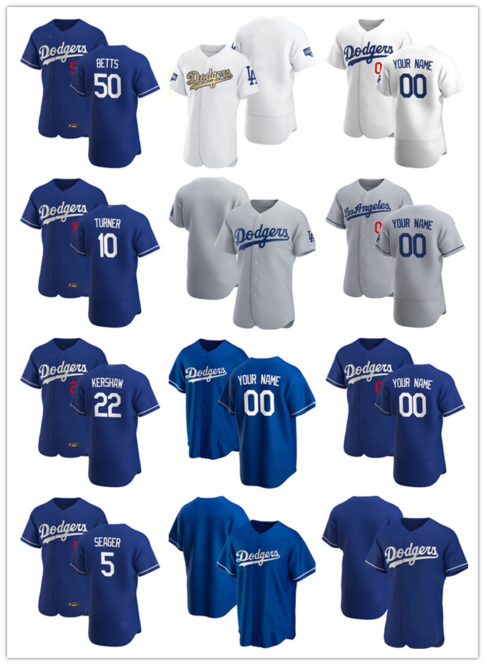 

Custom Jersey Mens women youth Los Angeles Dodgers 5 Corey Seager 10 Justin Turner 22 Clayton Kershaw 50 Mookie Betts Baseba, Blue;black