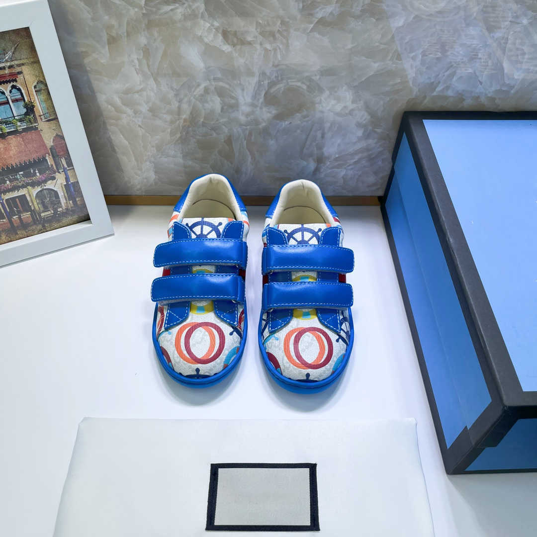 

designer kids shoes brand children sneakers size 26-35 blue color