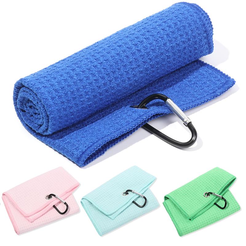 

Golf Training Aids Microfiber Cotton Towel Cleans Clubs Balls Hands Cleaning Water Absorption Towels With Carabiner Hook Pool Accessories