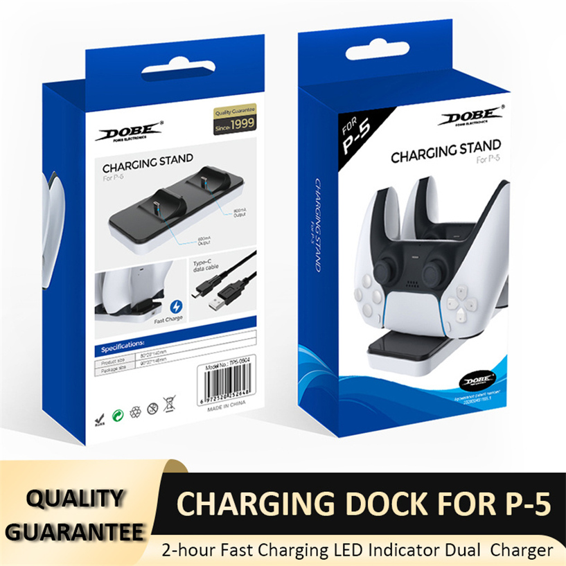 

Dual Charger Dock Mount Charging Stand For PS5 Gamepad Wireless Controller LED Chargerd Indicator With Retail Box DHL Fast delivery