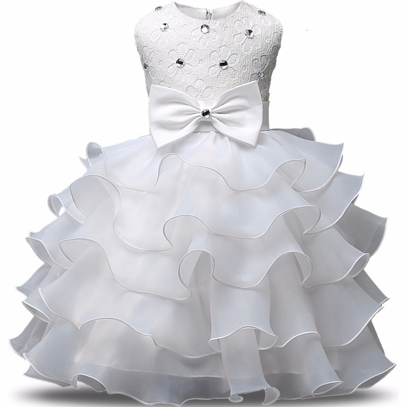 Girl&#039;s Dresses 0-2 Years Big Bow Baby Clothes Summer Girls Lace Flower Ball Gown One Year Birthday Girl Dress Bebes Fille Robe De Bapteme 10-image-689155474