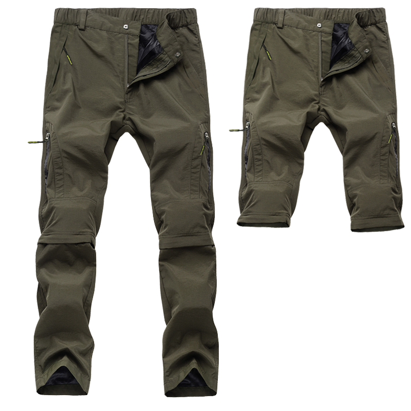 

Men Summer Quick-Drying Cargo Pants Mountain Detachable Pants Casual Jogger Breathable Waterproof Detachable Army Trousers Male 210518, Women grey