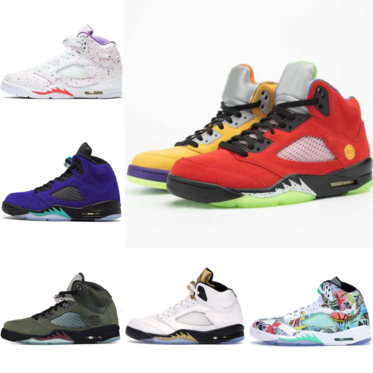 

womens mens 5 4s Basketball Shoes University Blue Royal Black White Classic retro Cement Union Sail Fire Red Guava Ice trainers ja01#, White;red