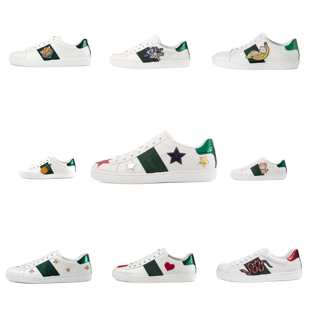

Senior Luxury Designer Mens Womens Shoe Bee Snake Tiger Star Piggy Casual Genuine Leather Shoes Embroidery Classic Trainers Python Embroidered Lover Sneakers, Shoe box only