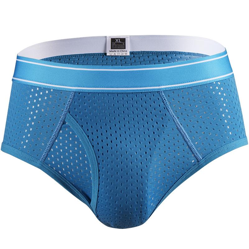 

Men Underwear Mesh Holes Qucik Dry Sexy Briefs Breathable Thin Mens Slips Cueca Male Panties Underpants Gay Man, A black