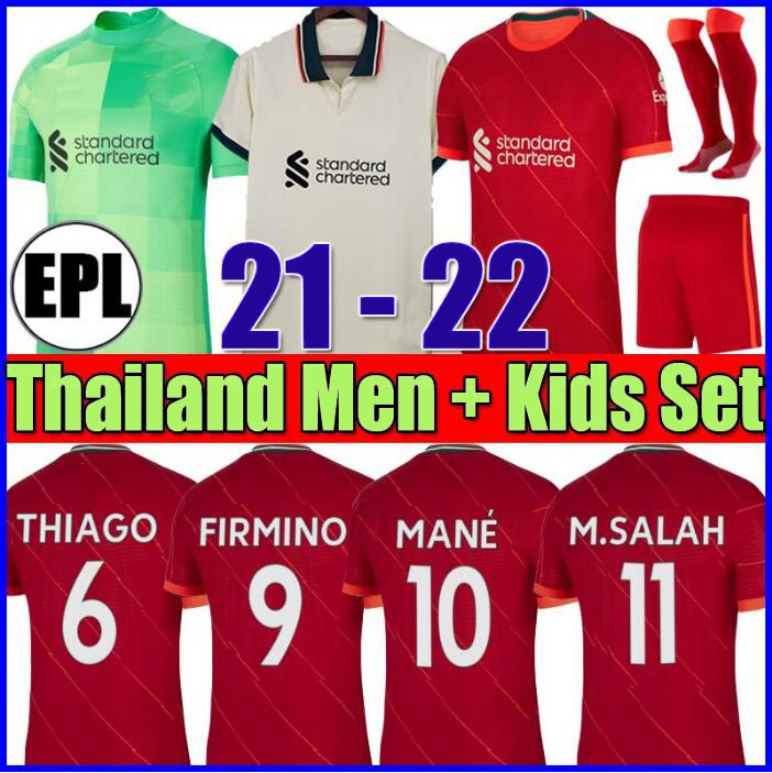 

21 22 Tops soccer jersey home red football shirt men kit 2021 2022 kids sets socks