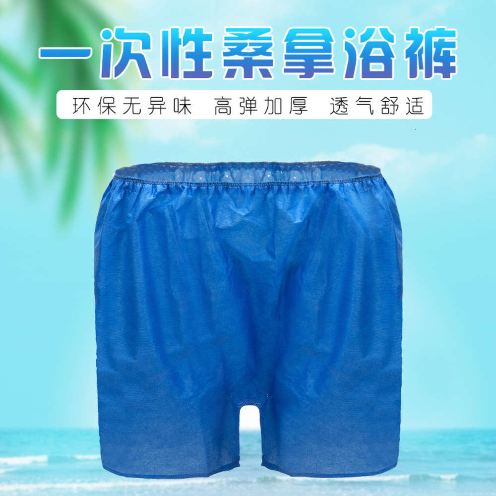 

Men's disposable flat angle thickening massage foot bath sauna pants Spa Beauty non woven paper underwear, Black;white