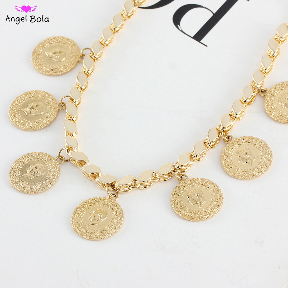 

Fashion Women's Gold Jewelry Coin Bracelet Islam Muslim Arab Middle East Party Event Wedding Jewelry Gift Wholesale, Golden;silver