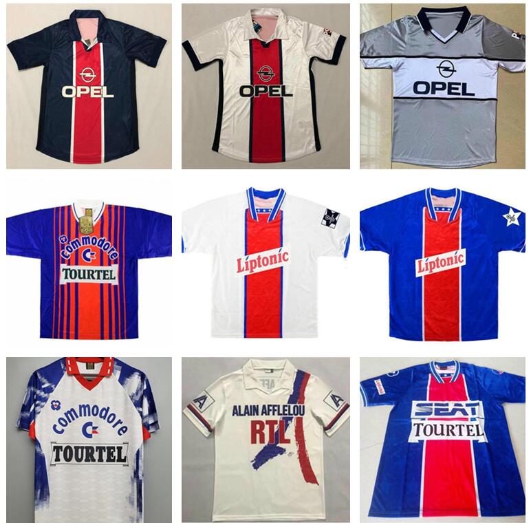 

Retro Soccer Jerseys Paris 1995 1996 12 13 RONALDINHO Men OKOCHA WEAH ANELKA Loko RAI 01 02 Home Away Vintage Classic Old Football Shirts, Black;yellow