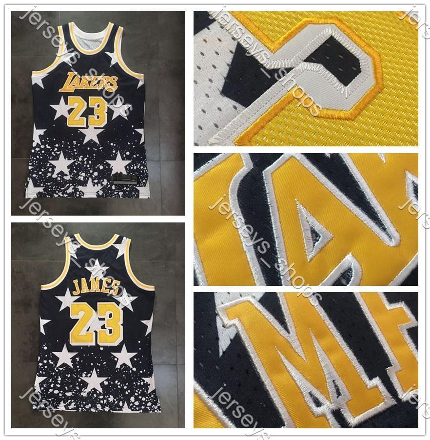 

Mens Retro Los Angeles Lakers Jerseys LeBron James Black 23 Mitchell & Ness Stitched Hardwoods Classics Independent Shirts, Black;red