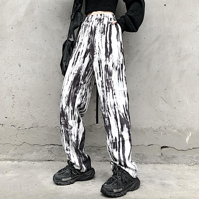 

Women' Pants & Capris High Elastic Waist Printed Long Pleated Wide Leg Trouser Loose Fit Pant Women Fashion Tide Spring Summer 2021 Renderi, As pic