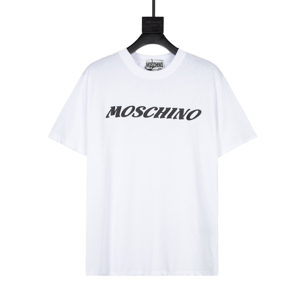 

2021 off Men's T-Shirts chest MÃ²schÃ¬nÃ² designers women white tshirt tee europe size, White;black