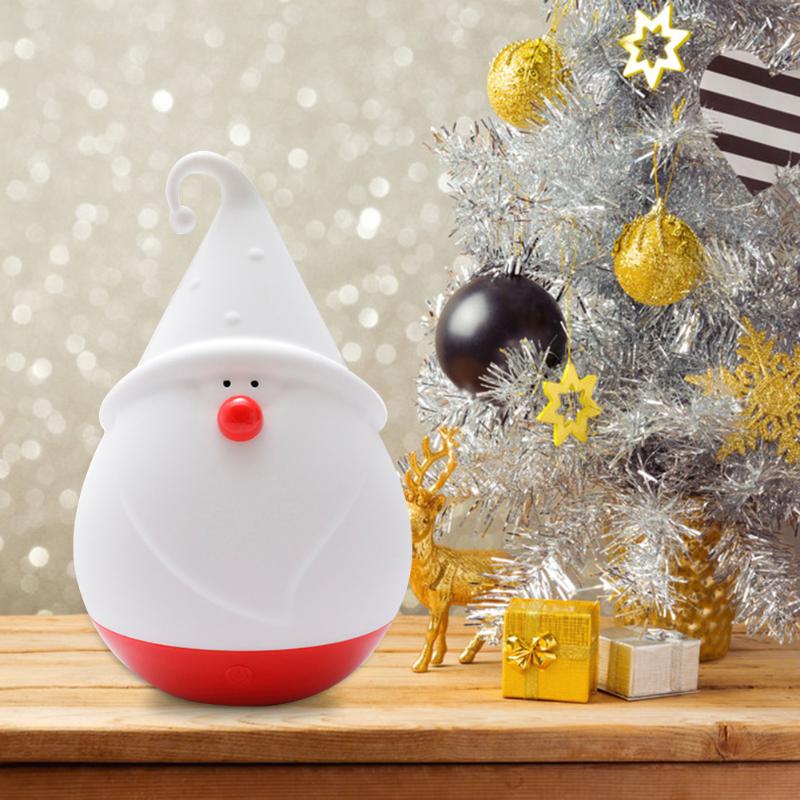 

Night Lights Multi-purpose LED Table Light Eco-friendly Silicone USB Rechargeable Nightlight Santa Claus Snowman Xmas Hanging