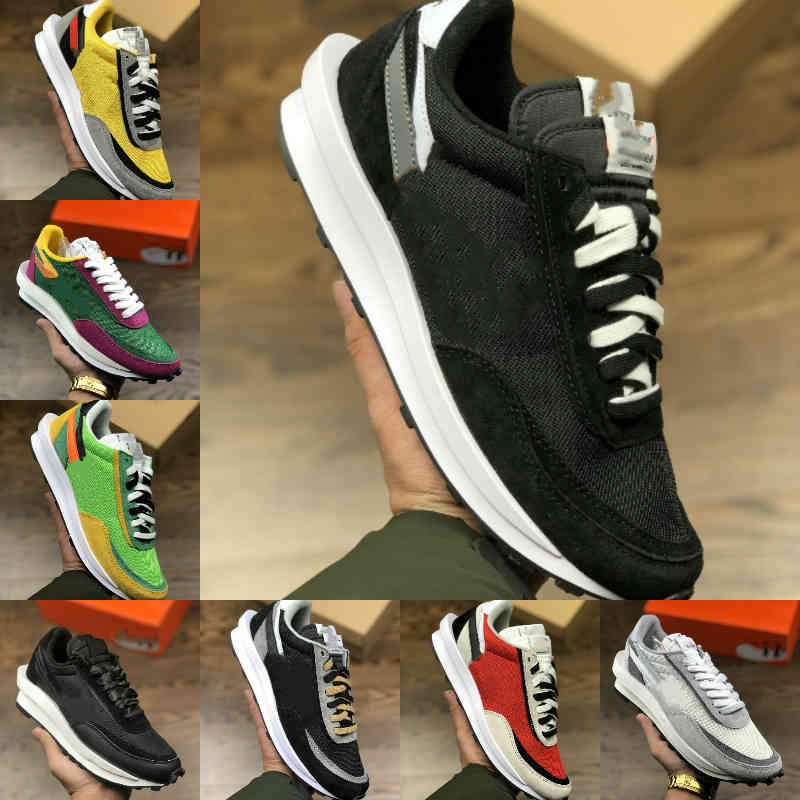 

2021 Mens Running Sports Shoes Fashion LDV Waffle Women Waffle Racer Black White Nylon Summit Multi Pine Green Trainers Varsity SNEAKERS Y31, L3011