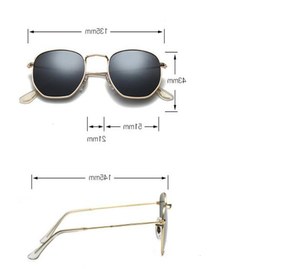 

sunglasses Fashionable sun frames ray Metal Womens Flat Mens Sun glass Sunglasses Octagonal lenses with leather case for Christmas fashion Gift, Black