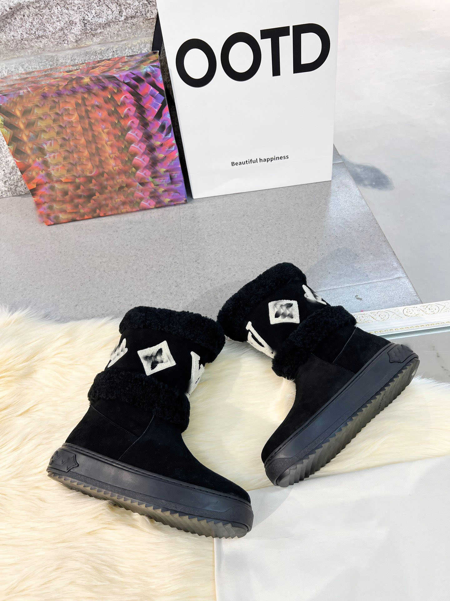 

2021 SNOWDROP FLAT ANKLE BOOT Women designer luxury wool snow boots, Color 6