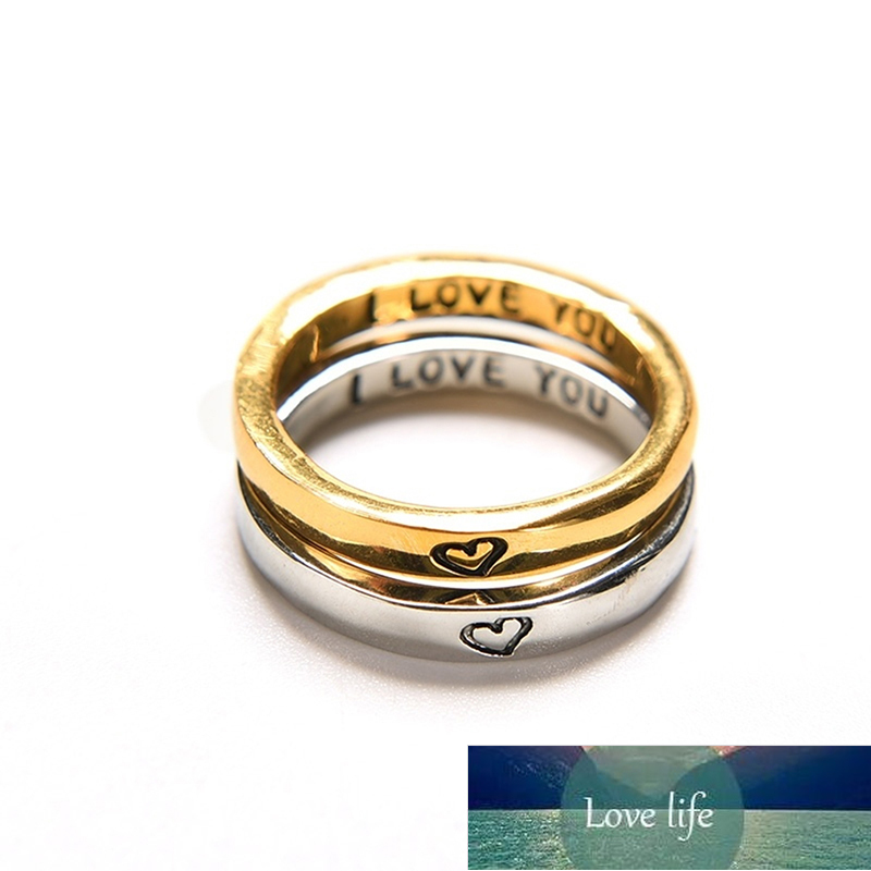 

Forever Love Letter Heart Couple Promise Wedding Rings Never Fade Stainless Steel Engagement Ring Women Men Factory price expert design Quality Latest Style