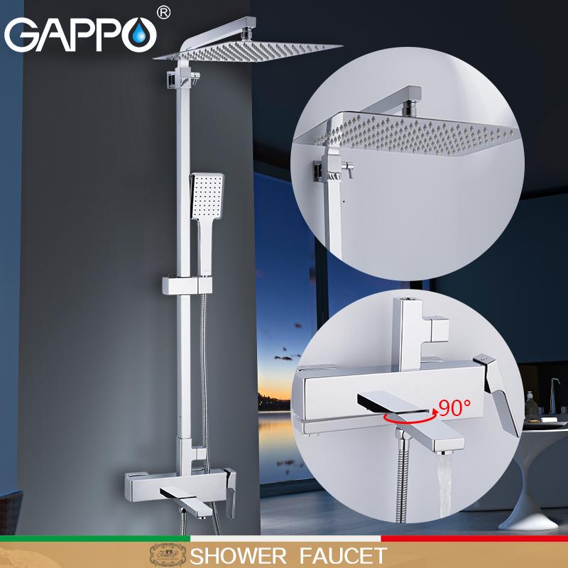

Shower Faucet Wall Mounter Brass Griferia Bathroom Rainfall Set Heads Waterfall Faucets Sets