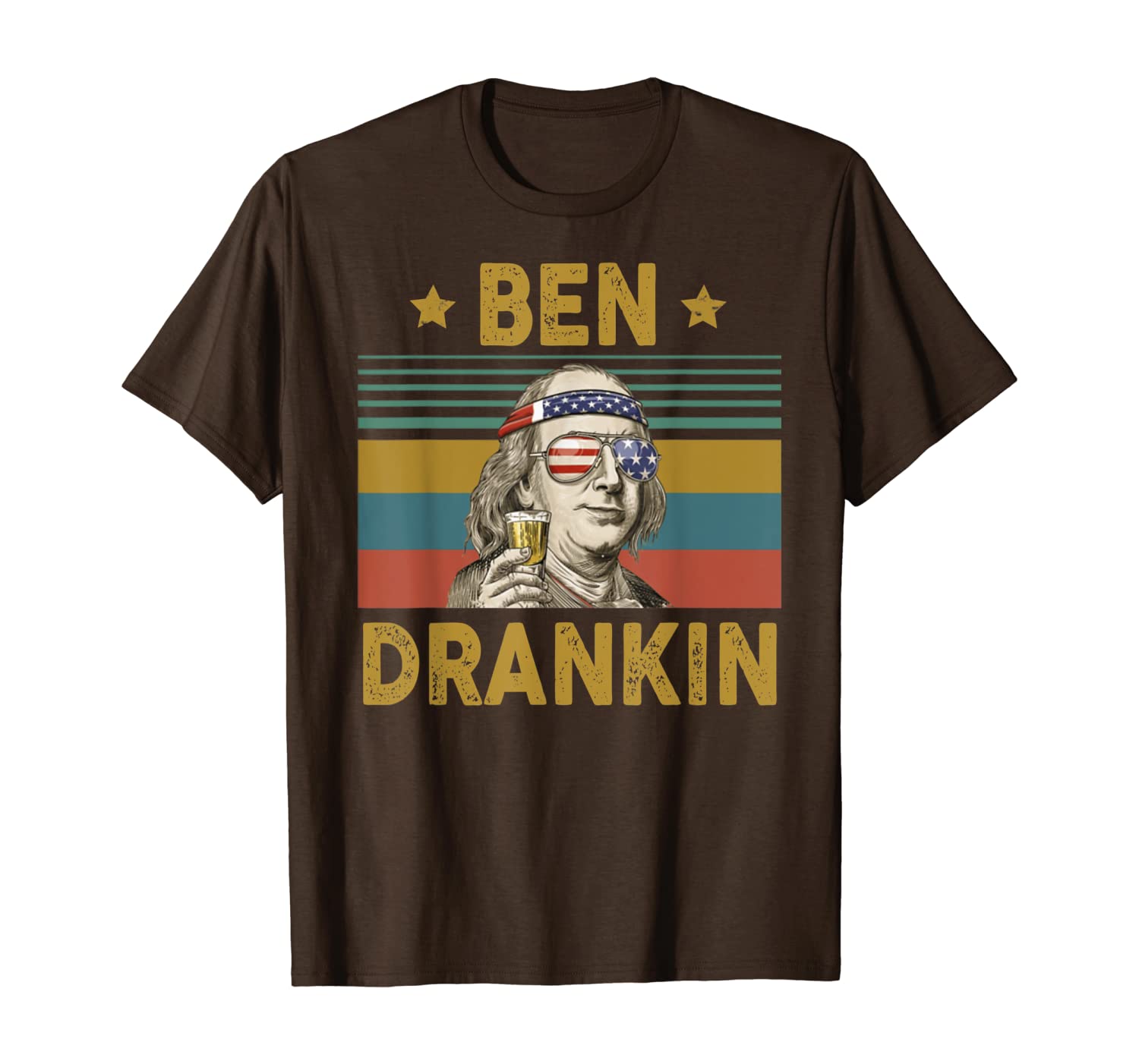 

ben drankin funny 4th of july vintage retro t-shirt, White;black