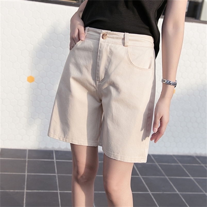 

Hzirip Summer Women Short Fashion Loose Cotton Wide Leg Shorts Candy Color Casual Womens Plus Size Bottoms -3XL 210624, Yellow