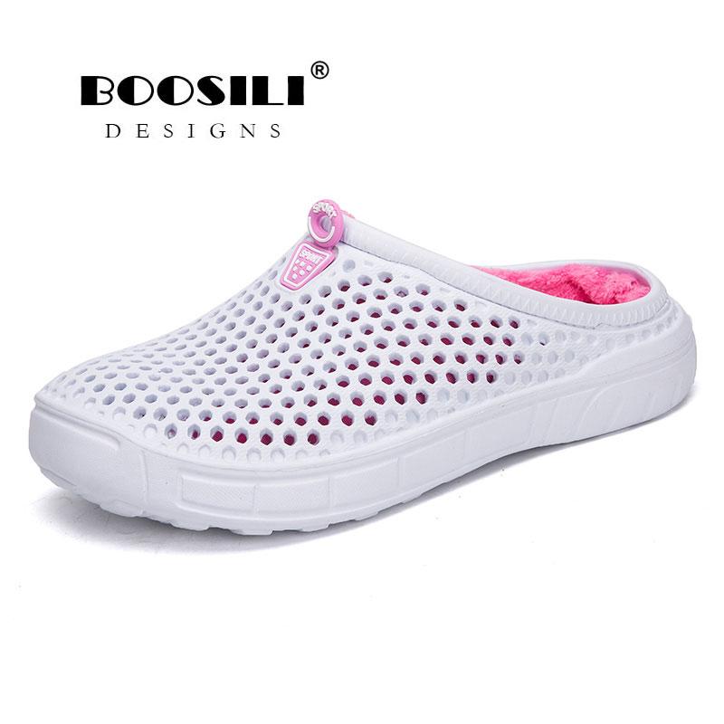 

Sandalias Mujer Real Classics Elastic Band Eva Sandals Sapatos Mulher 2021 Womens Winter Velvet Garden Shoes Warm Hole Slippers, Black