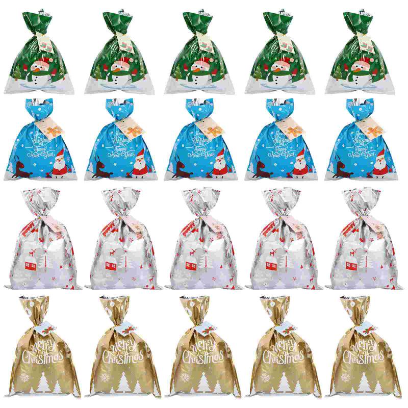 

Gift Wrap 50pcs Christmas Drawstring Bags Xmas Candy Goody Wrapping Bag