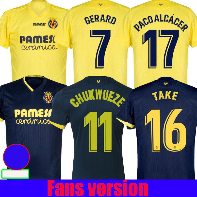 

2021 Villarreal CF .CAZORLA Soccer Jerseys finals champions 20/21 Home TAKE GERARO CHUKWUEZE Away camiseta del Shirt Parejo PACO ALCÁCER MOI GOMEZ Football uniform