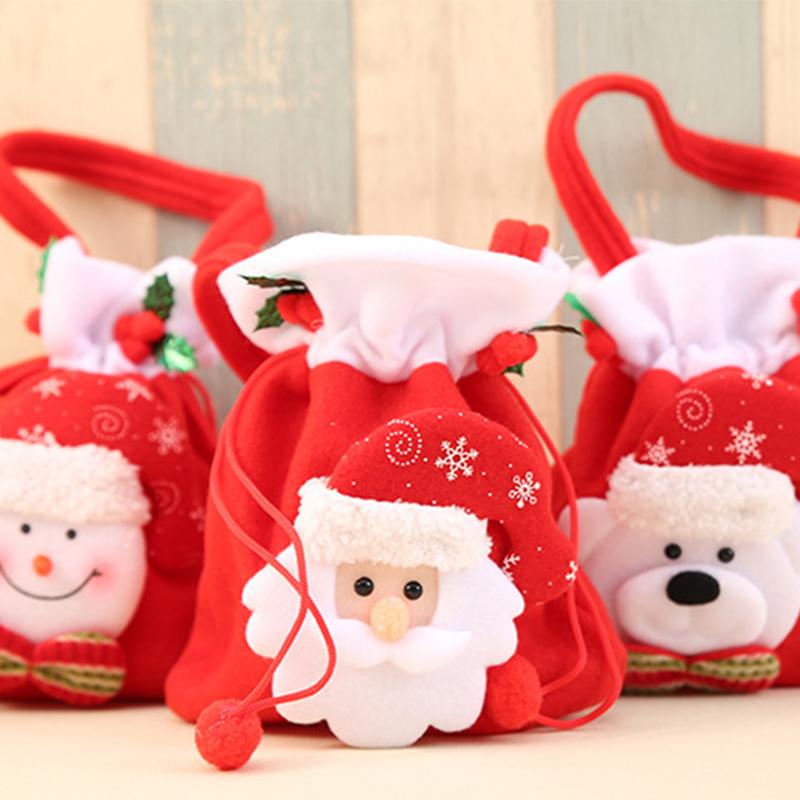 

Christmas Decorations 2021 Santa Gift Bag Snowman Wrapping Year Party Children