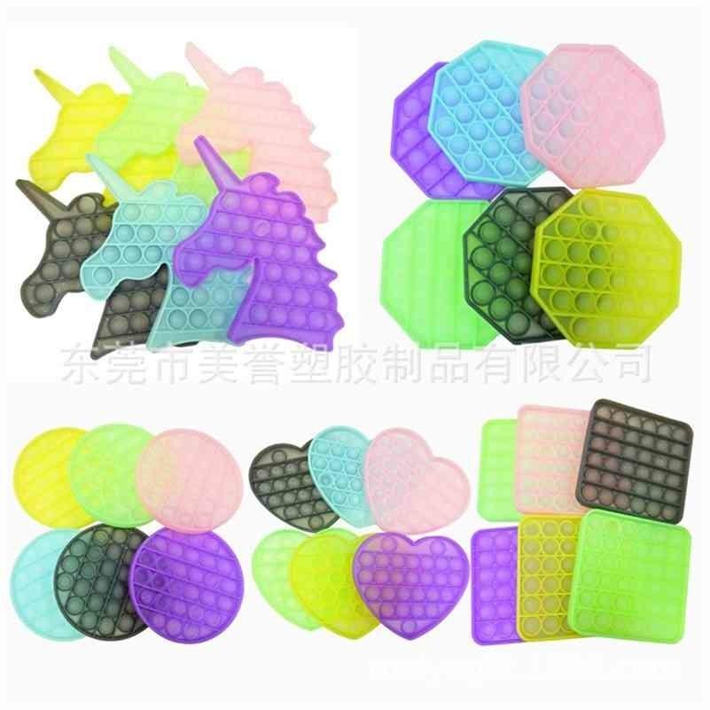 

Glow in The Dark Fidget Push Bubble Board Night Luminous Sensory Toys for Kids Stress Relief Finger Fun Bubbles Puzzle Tiktok Toy, As picture