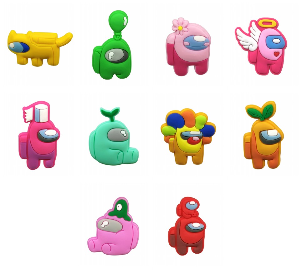 

moq=2lots hot game shoe charms wholesale jibitz for croc soft rubber PVC charm accessories promotional, White;pink