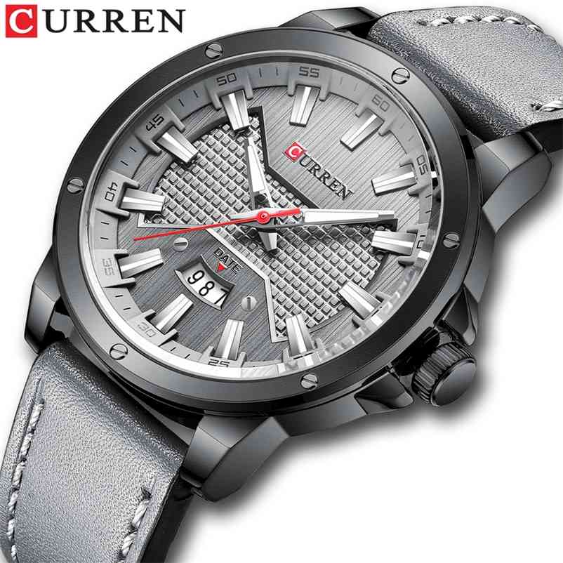 

Mens Watches,CURREN Watches Quartz Analog Calendar,Wrist Watch for Men, Fashion Waterproof Leather Band-gray 210608, Bb