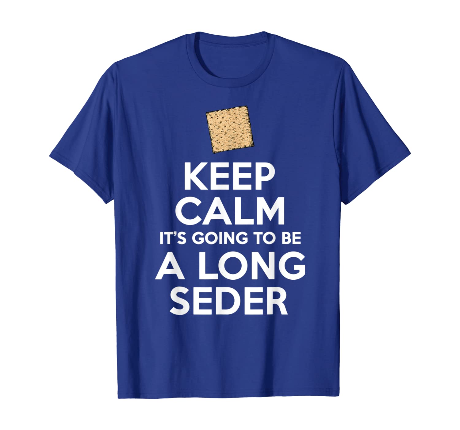 

Keep Calm Long Seder Funny Passover Jewish T-Shirt, White;black