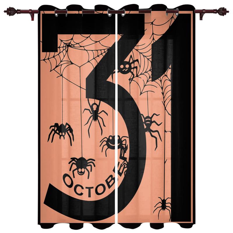 

Luxury Modern Window Curtains Halloween Number Thirty One Bedroom Living Room Dining Translucent Beautiful Curtain & Drapes